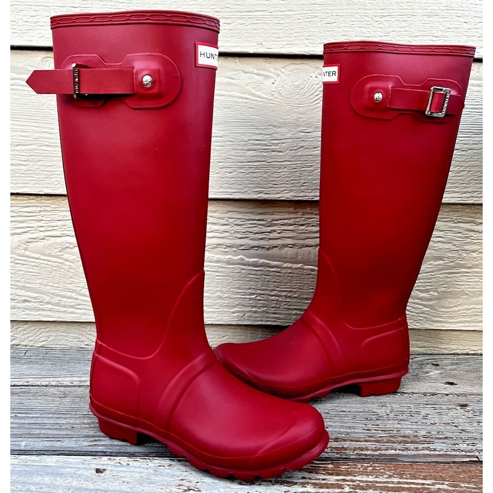 Hunter Original Tall Women's US 7 Waterproof Rain Boots - Red